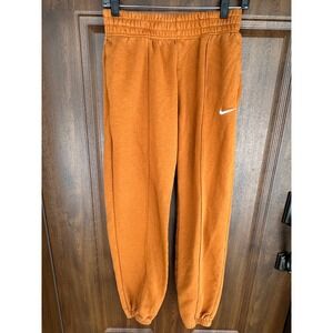 Nike Sportswear Women's Essential Fleece Mid Rise Jogger Pants XS Orange Yellow